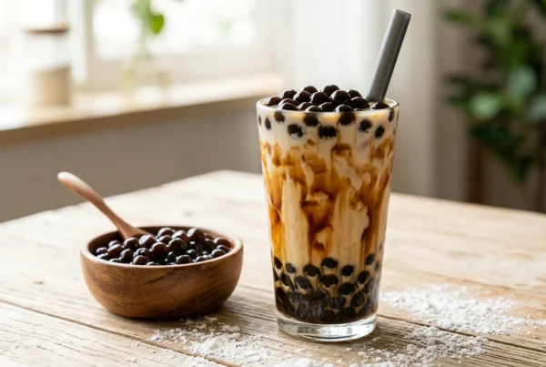 Bubble tea gula merah dengan tapioca pearls kenyal